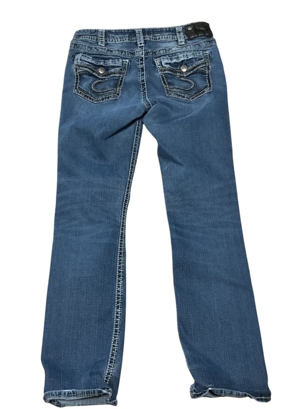 Silver Jeans Suki Denim Bootcut Jeans  Size 31 Distressed Embellished Womens